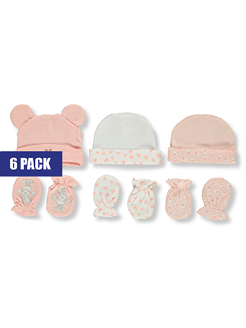 Disney Minnie Mouse Baby Girls' 6-Piece Caps & Mittens Set - CookiesKids.com