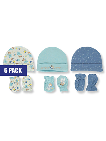 Cribmates Baby Boys' 6-Piece Caps & Mittens Set - CookiesKids.com