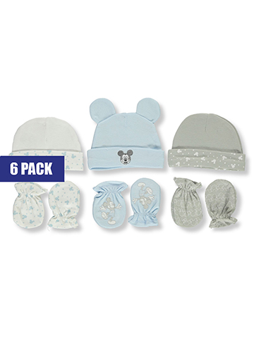 Disney Mickey Mouse Baby Boys' 6-Piece Caps & Mittens Set - CookiesKids.com