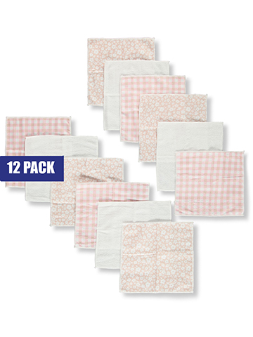 Cribmates Baby Girls' 12-Pack Washcloths - CookiesKids.com