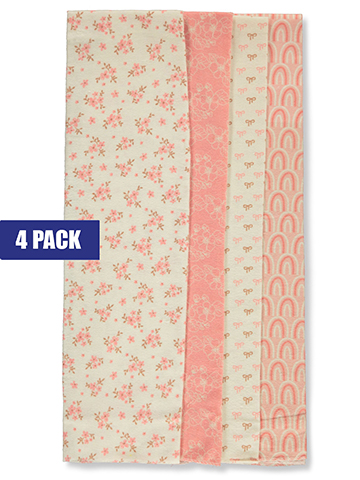 Petite L'Amour Baby Girls' 4-Pack Receiving Blankets - CookiesKids.com