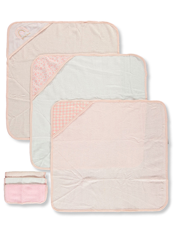 Petite L'Amour Baby Girls' 6-Piece Hooded Towel & Washcloths Set - CookiesKids.com