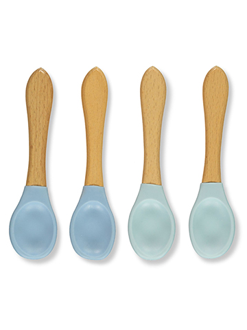 Cribmates Baby Boys' 4-Pack Silicone Bamboo Spoons - CookiesKids.com