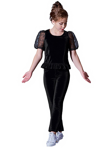 Badgley Mischka Girls' 3-Piece Velour Pants Set Outfit - CookiesKids.com