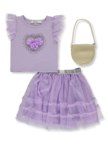 Badgley Mischka Girls' 3-Piece Skirt Set Outfit - CookiesKids.com