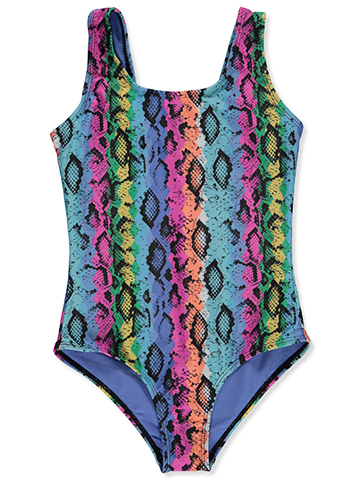 RMLA Girls' Rainbow Leopard Swimsuit - CookiesKids.com