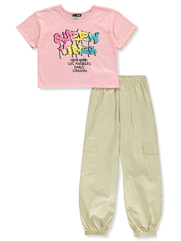 Girlsquad Girls' 2-Piece Cargo Jogger Set Outfit - CookiesKids.com