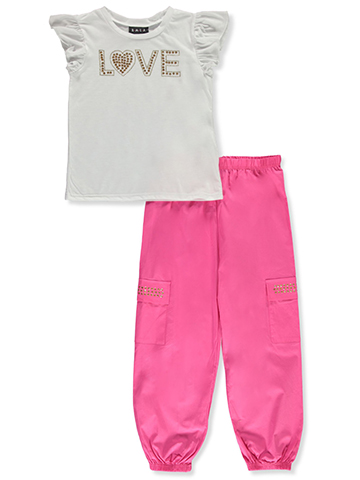RMLA Girls' 2-Piece Cargo Pants Set Outfit - CookiesKids.com