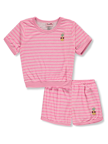 RMLA Girls' 2-Piece Stripe Shorts Set Outfit - CookiesKids.com