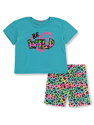 Girlsquad Girls' 2-Piece Tie-Dye Bike Shorts Set Outfit - CookiesKids.com