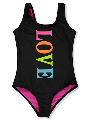 Girlsquad Girls' 1-Piece Love Swimsuit - CookiesKids.com