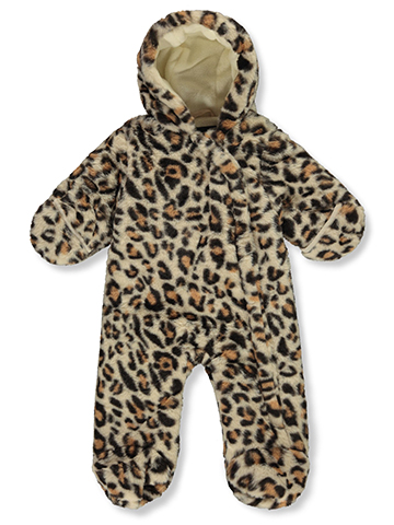 Rothschild Baby Girls' Plush Leopard Pram Suit - CookiesKids.com