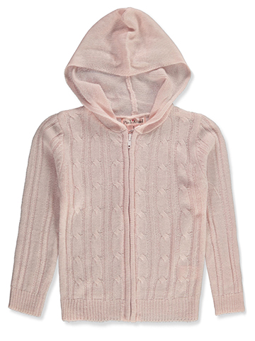 Pink Angel Girls' Cable Zipper Hoodie Sweater - CookiesKids.com