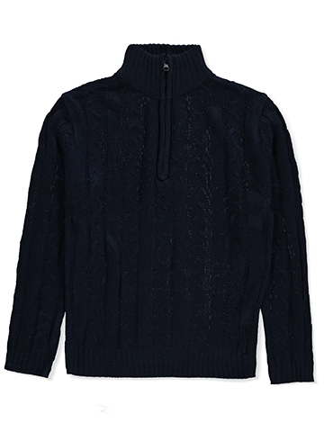 Sezzit Boys' Cable Knit Quarter Zip Sweater - CookiesKids.com