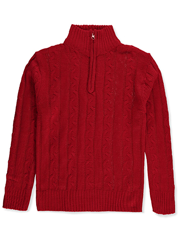 Sezzit Boys' Cable Knit Quarter Zip Sweater - CookiesKids.com