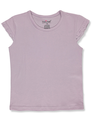 Pink Angel Girls' Lace Trim Flutter T-Shirt - CookiesKids.com
