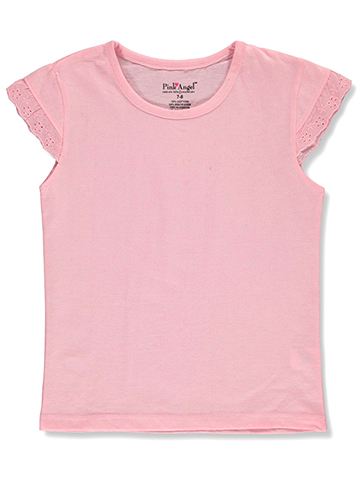 Pink Angel Girls' Lace Trim Flutter T-Shirt - CookiesKids.com