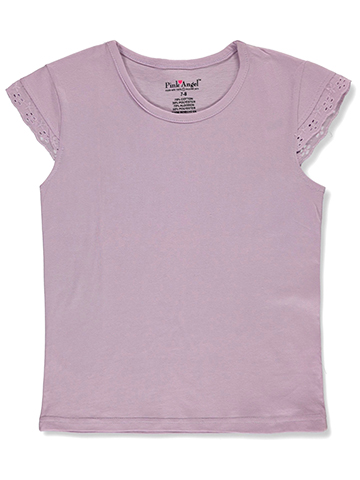 Pink Angel Girls' Lace Trim Flutter T-Shirt - CookiesKids.com
