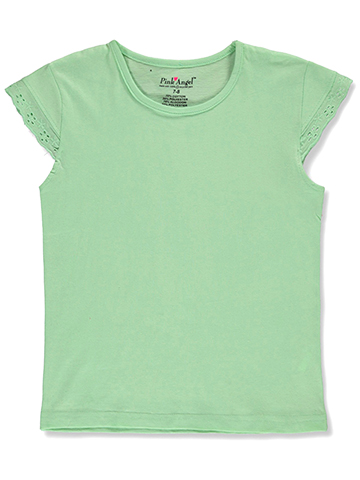 Pink Angel Girls' Lace Trim Flutter T-Shirt - CookiesKids.com