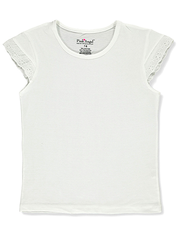 Pink Angel Girls' Lace Trim Flutter T-Shirt - CookiesKids.com