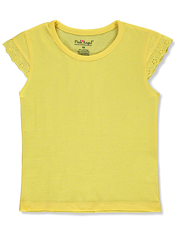 Pink Angel Girls' Lace Trim Flutter T-Shirt - CookiesKids.com