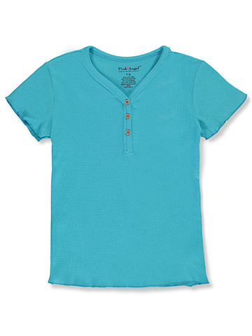 Pink Angel Girls' Knit Henley T-Shirt - CookiesKids.com