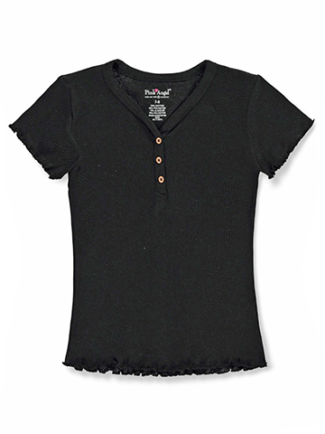 Pink Angel Girls' Knit Henley T-Shirt - CookiesKids.com