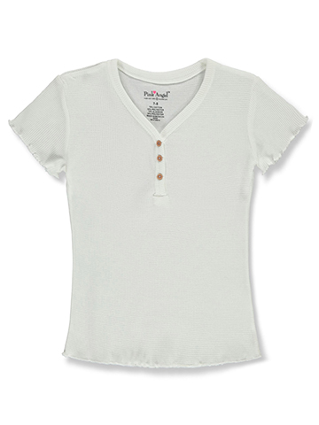 Pink Angel Girls' Knit Henley T-Shirt - CookiesKids.com