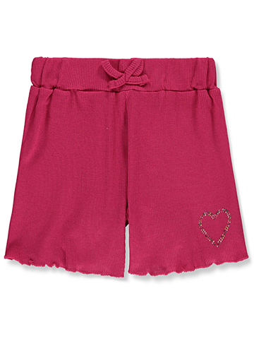 Pink Angel Girls' Ribbed Gem Shorts - CookiesKids.com