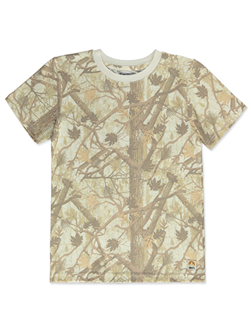 Smith's Workwear Boys' Leaf Print Camo Short Sleeve T-Shirt - CookiesKids.com