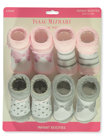 Isaac Mizrahi Baby Girls' 4-Pack Bow-Tie Booties - CookiesKids.com