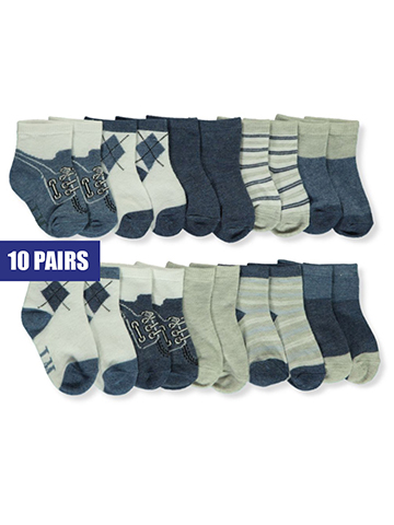 Isaac Mizrahi Baby Boys' 10-Pack Ankle Socks - CookiesKids.com