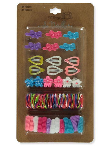 So Dorable Girls' 144-Piece Hair Accessories Pack Clips Bands Ties - CookiesKids.com