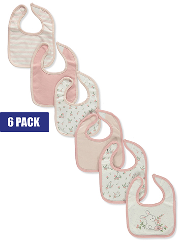 Little Me Baby Girls' 6-Pack Terry Bibs - CookiesKids.com