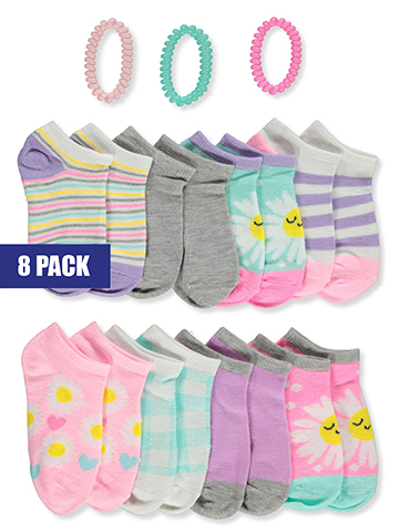 Totally Sox Girls' 8-Pack Socks With Matching Accessories - CookiesKids.com