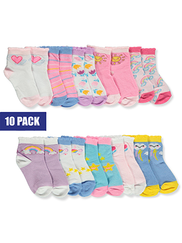 Piper & Jax Baby Girls' 10-Pack Socks - CookiesKids.com