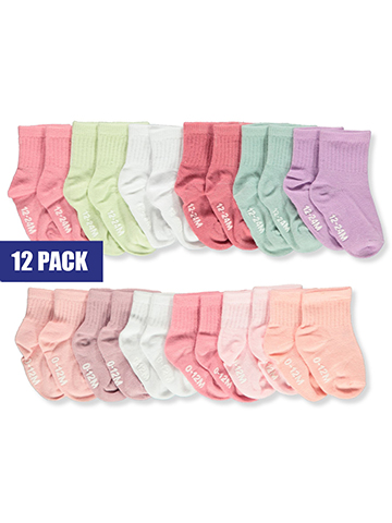 So Dorable Baby Girls' 12-Pack Grow With Me Grippy Socks - CookiesKids.com