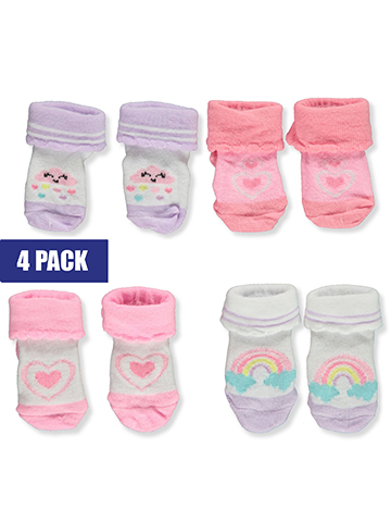 Piper & Jax Baby Girls' 4-Pack Clouds Booties - CookiesKids.com