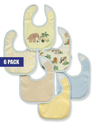 Little Me Baby Boys' 6-Pack Safari Bibs Set - CookiesKids.com