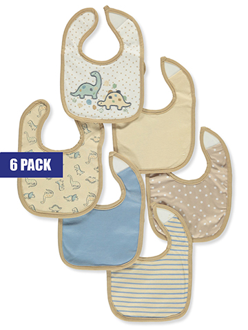Little Me Baby Boys' 6-Pack Dino Bibs Set - CookiesKids.com