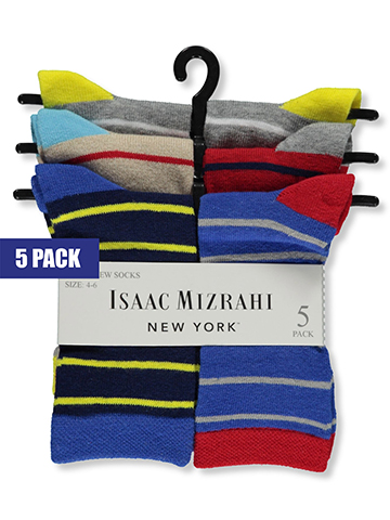 Isaac Mizrahi Boys' 5-Pack Striped Crew Socks - CookiesKids.com