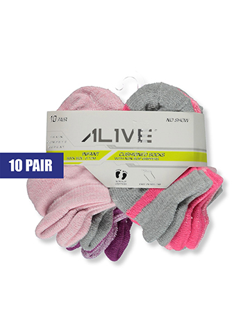Alive Girls' 10-Pack Now Show Half Cushion Gripper Socks - CookiesKids.com