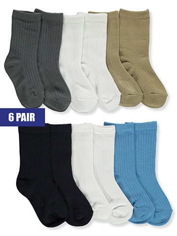 TSG Baby Boys' 6-Pack Ribbed Dress Socks - CookiesKids.com
