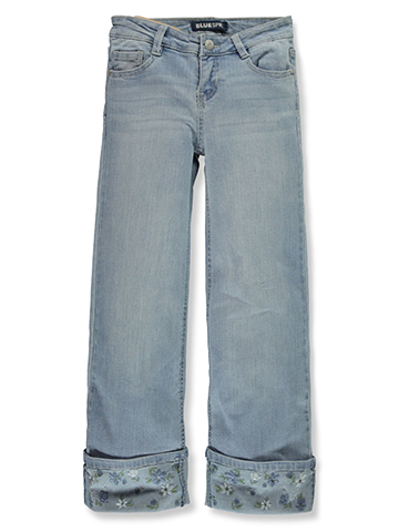 Blue Spice Girls' Wide Leg Cuffed Jeans - CookiesKids.com