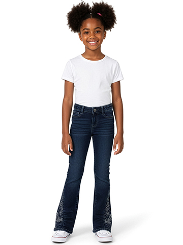 Squeeze Girls' Floral Flared Jeans - CookiesKids.com
