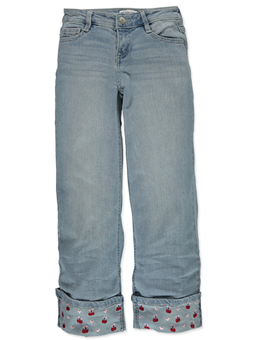 Blue Spice Girls' Wide Leg Cuffed Jeans - CookiesKids.com
