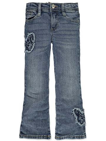 Squeeze Girls' Butterfly Embroidered Flare Jeans - CookiesKids.com