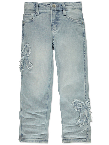 Blue Spice Girls' Distressed Light Wash Denim Jeans - CookiesKids.com