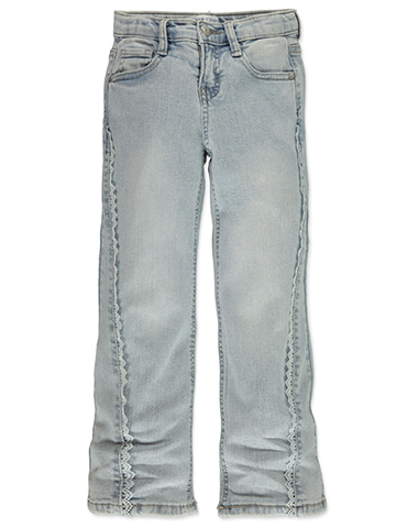 Blue Spice Girls' Lace Trim Straight Leg Jeans - CookiesKids.com