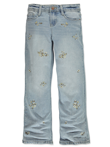Blue Spice Girls' Embroidered Straight Leg Jeans - CookiesKids.com